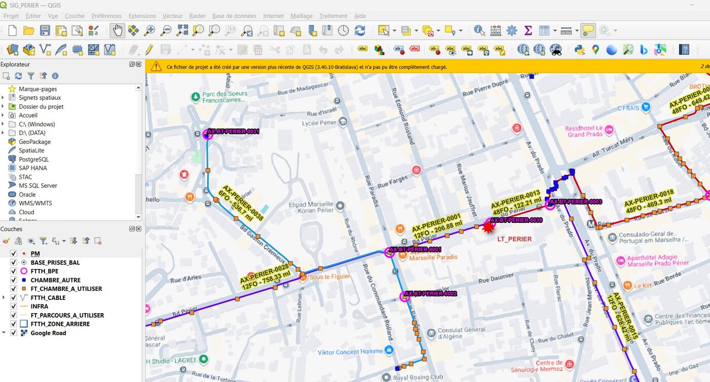 Conception de réseau fibre sous SIG, P&G Telecom