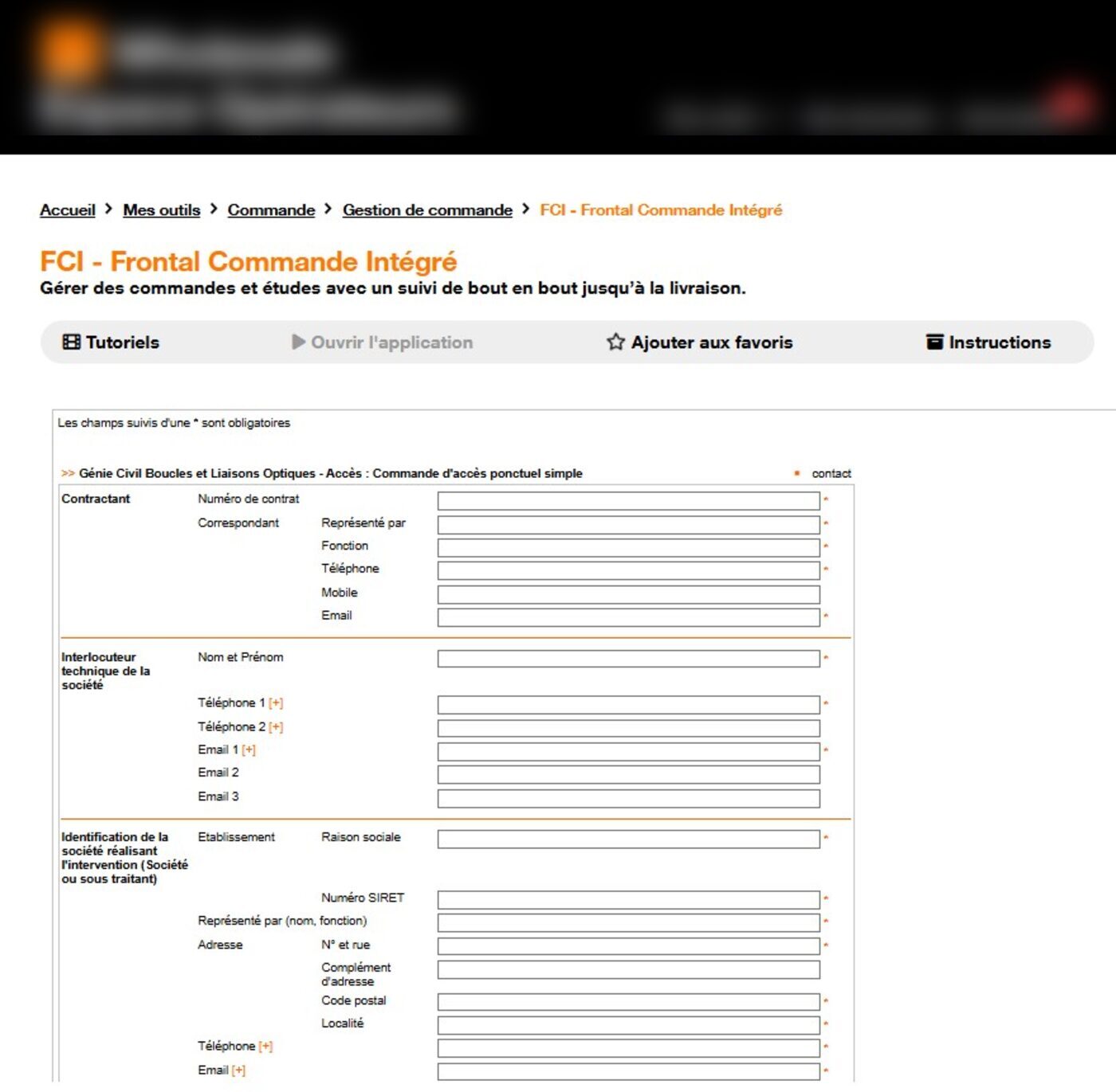 Dépôt de commande d'accès opérateur, P&G Telecom